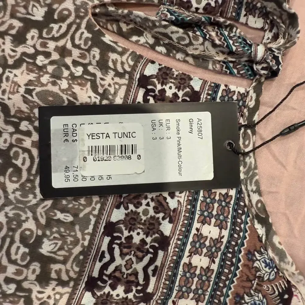 Yesta by X Two NWT Plus Size 3/4 Sleeve Tunic Top Womens 20 Lined Paisley Floral - Picture 6 of 9